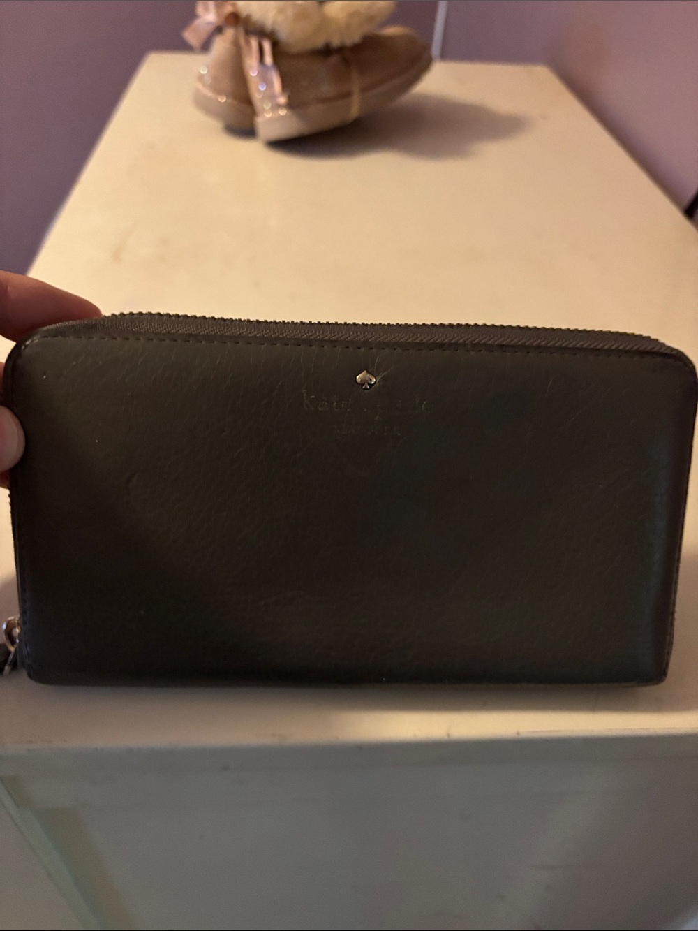 kate spade Black Zip-Around Leather Wallet